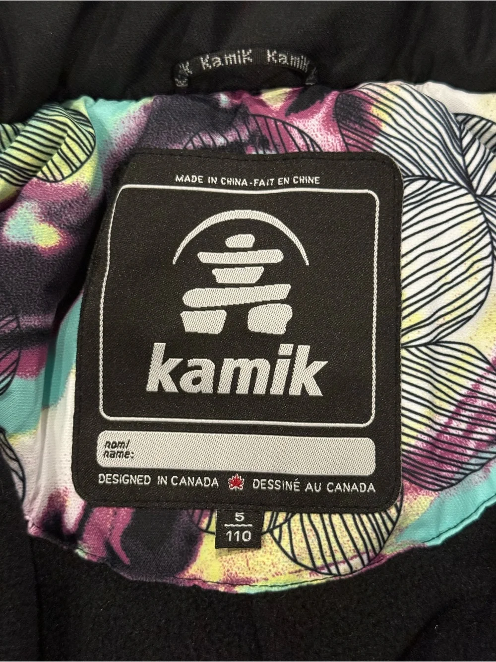 Kamik Kids Floral Hooded Winter Jacket